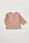 The Muslin Henley - Cherry Taupe