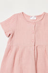 CUTIE PIE COTTON DRESS-DUSTY PINK